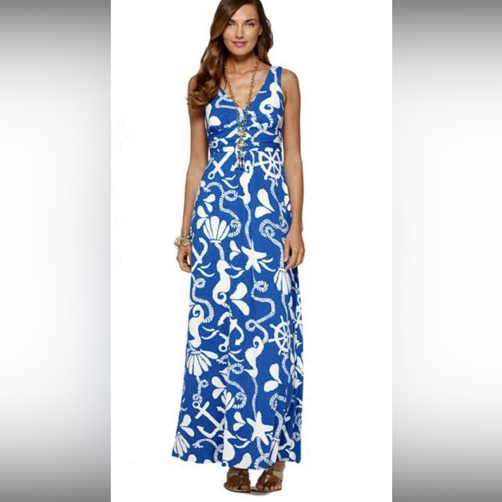 Lilly Pulitzer Sloane Maxi Dress Dock Hopper print